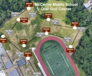 Chelmsford McCarthy Middle School Disc Golf Course Map