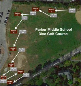 Chelmsford Parker Middle School Disc Golf Course Map