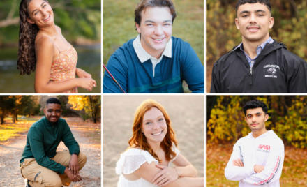 Chelmsford High School’s Students of the Month for April 2025 are, clockwise from top left, Amiyah Milona, Michael Cunningham, Said Sadat, Zubair Sadat, Jillian Martin and Andrew Barber.