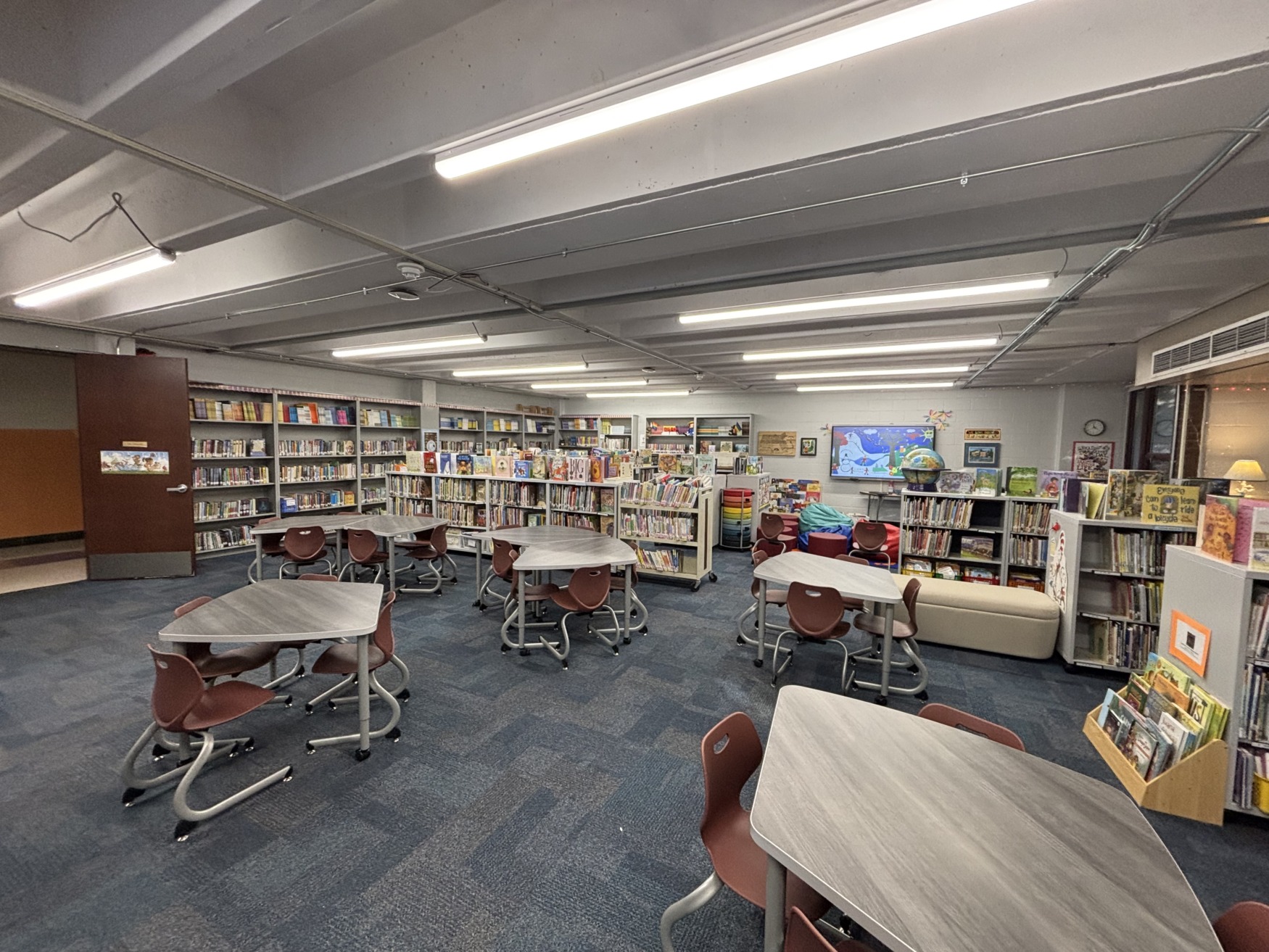 The Byam Elementary School library recently underwent a makeover, which included a fresh coat of paint, as well as new shelving and furniture.