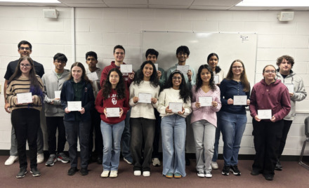 Sixteen Chelmsford High School students were invited to attend a special National Merit Recognition breakfast at CHS on Thursday morning, Nov. 20, to celebrate their academic achievements.