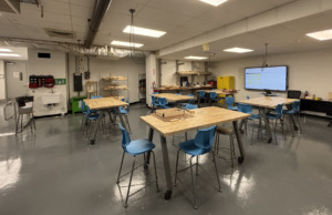 The wood shop at Chelmsford High School underwent a renovation during the summer. In addition to new tools, the space was equipped with brand new desks and chairs.
