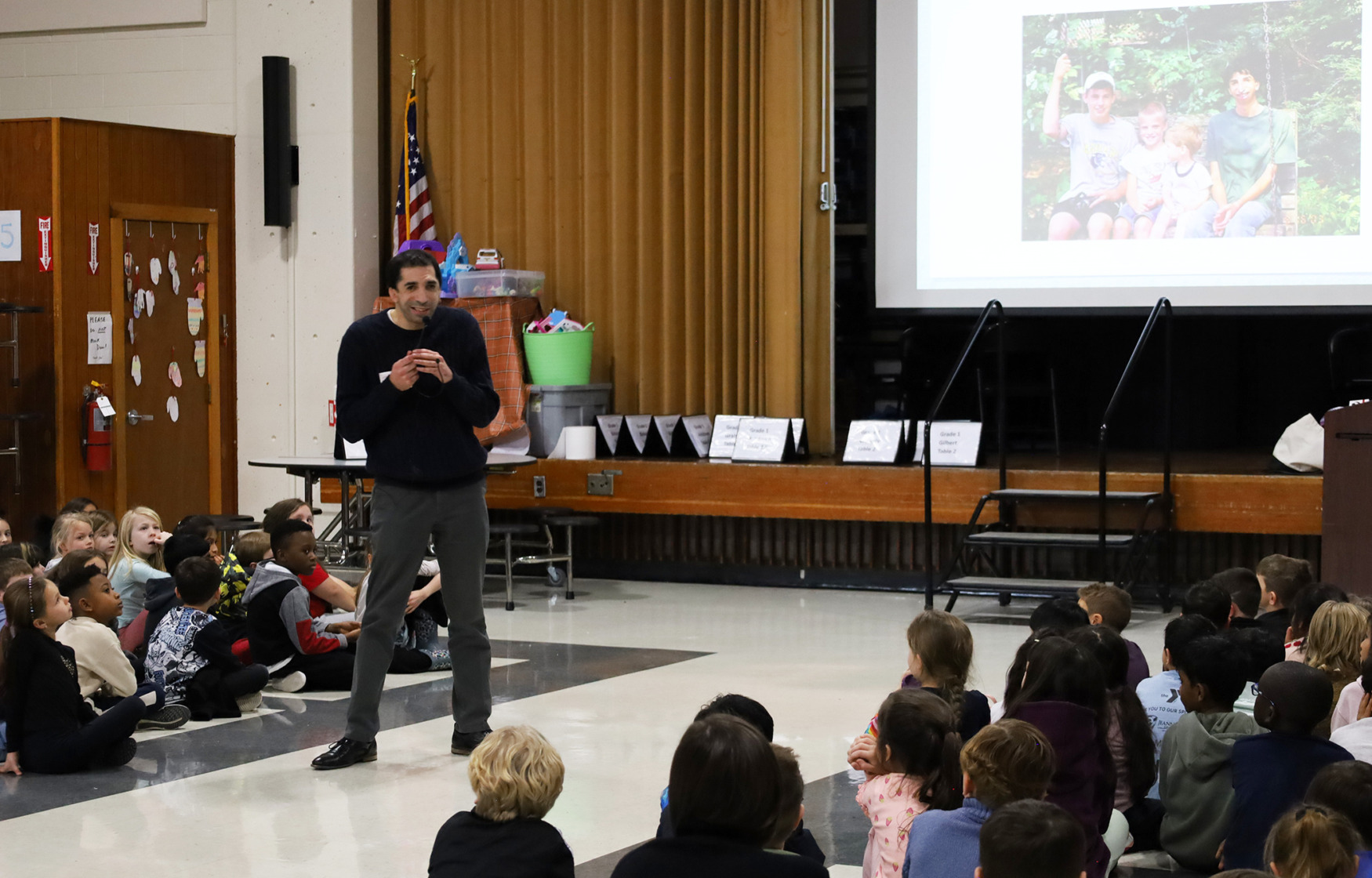 IMG_8860-1 Sam Drazin, an internationally recognized educator and founder of Changing Perspectives, held an assembly for first and second grade students at Harrington Elementary School in Chelmsford on Monday, January 12, 2026.