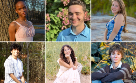 The Chelmsford High School Students of the Month for December 2025 are, clockwise from top left, Anne Magny, Jackson Chludzinski, Erin Mammola, Lucy Frankland, Jade Boyer and Akshat Pandey.