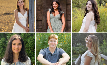 The Chelmsford High School Students of the Month for February 2026 are, clockwise from top left, Kate Leonard, Shyla Aggarwal, Lilly Bean, Ava Walsh, Nathan Moore and Ananya Mody.