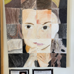 2026 Youth Art Month Exhibit entry on display at Chelmsford Public Library.