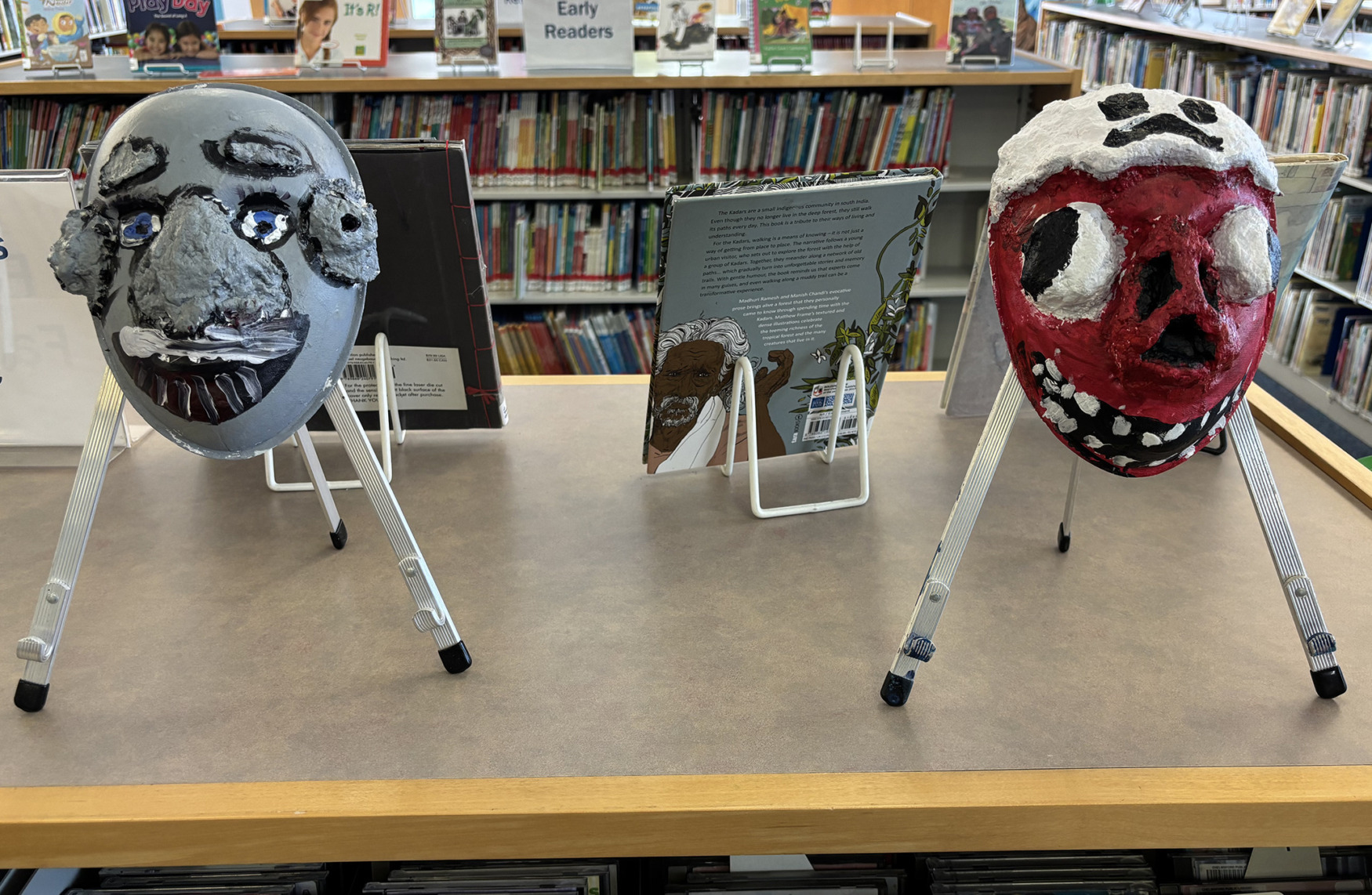 2026 Youth Art Month Exhibit entries on display at Chelmsford Public Library.