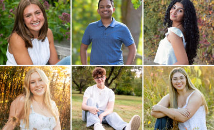 The Chelmsford High School Students of the Month for April 2026 are, clockwise from top left, Ava Boucher, Ayaan Srivastava, Misha Kapoor, Mia Troncoso, Michael Layes and Sara Antonitis.