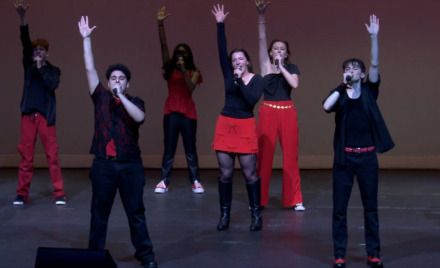The Thursdays perform during Aca-Pocalypse, a two-day event of exceptional a cappella music, which was hosted at Chelmsford High School on April 10 and 11, 2026.