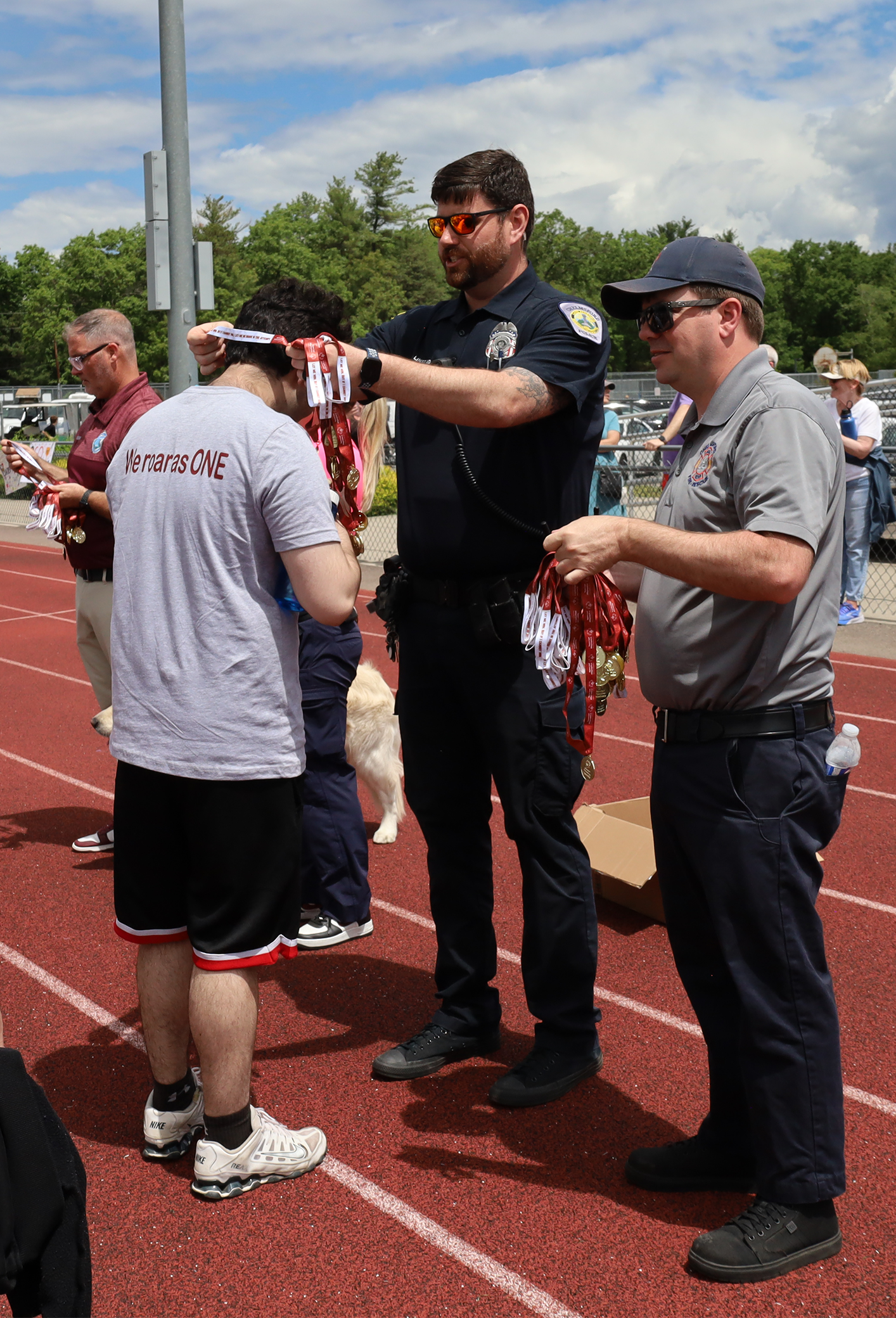 Chelmsford Public Schools students receive medals after participating in Unified Game Day on Thursday, May 28, 2026.