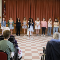 Chelmsford High School a cappella group The Crescendos perform for senior citizens at the Chelmsford Council on Aging on Friday, May 8, 2026.