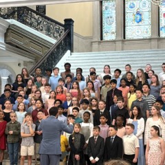 Center Elementary School fourth-grade students performed at the Massachusetts State House on May 18 as part of the Massachusetts Music Educators Association Advocacy Day.