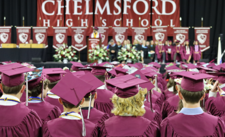 The graduates of Chelmsford High School's Class of 2026 take in the ceremony on June 6, 2026.