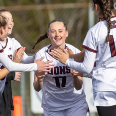 Chelmsford’s Catherine Craig, center, was named the MVC Div. 1 girls lacrosse Player of the Year.