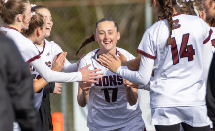 Chelmsford’s Catherine Craig, center, was named the MVC Div. 1 girls lacrosse Player of the Year.