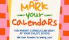 Parent-Curriculum Night Graphic - save the date reminder