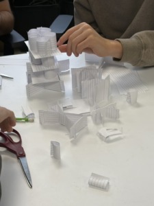 Students at Chelmsford High School learn about strength and stability concepts in architecture class.