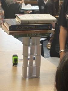 Students at Chelmsford High School learn about strength and stability concepts in architecture class.