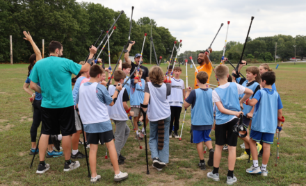 Parker Middle School sixth graders celebrate their participation in an adaptive soccer clinic hosted by Bionic Project on Sept. 17, 2026.