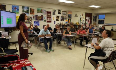 Parents and guardians attend the parent-curriculum night open house on Thursday, Sept. 17, 2026, at Chelmsford High School.
