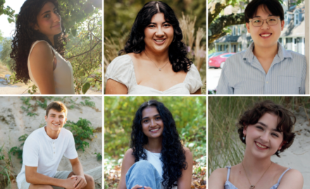 The Chelmsford High School Students of the Month for October 2026 are, clockwise from top left, Jude Alodeh, Sophia DeRosa, Johnathan Yu, Sidney Masterson, Rewa Vemparala and Mason Fetzner.