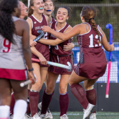 The Chelmsford High field hockey team successfully defended its home field on Monday, fending off Lowell, 3-2.